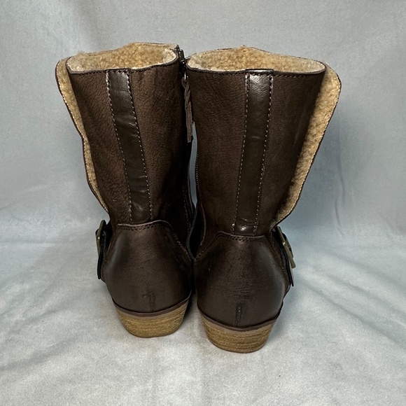 New Softwalk Rayne Brown Soft Leather Pull On Mid Buckle Bootie - Picture 4 of 5